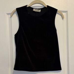 Vintage Velour Black Sleeveless Top, small